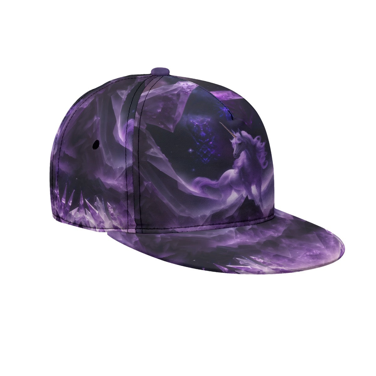 Amethyst Crystal Unicorn Snapback Hat