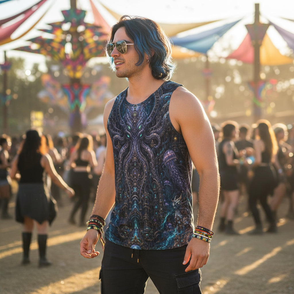 Crushed Velvet Tank Top | Mechanical Kraken
