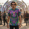 Crushed Velvet Polo Shirt | Psy Tribal Shroom