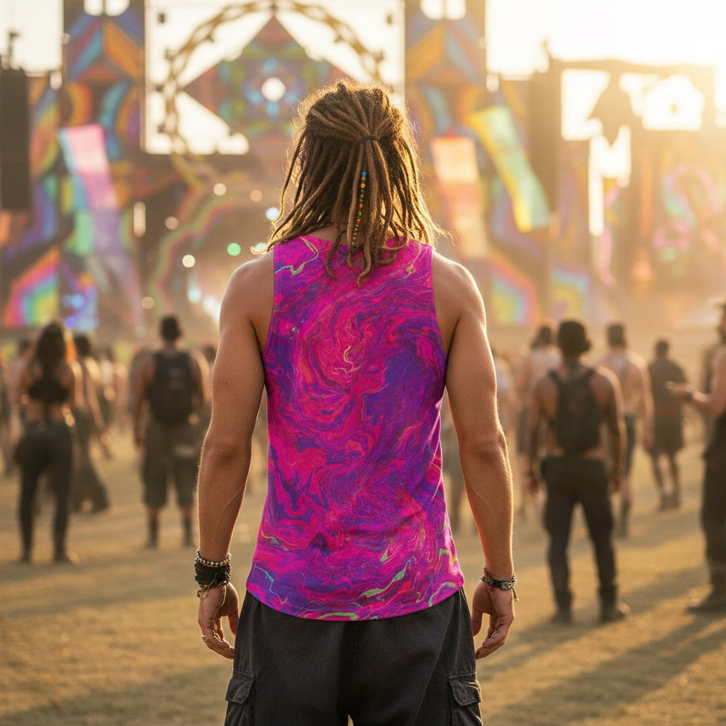 Crushed Velvet Tank Top | Pink Acid Oasis
