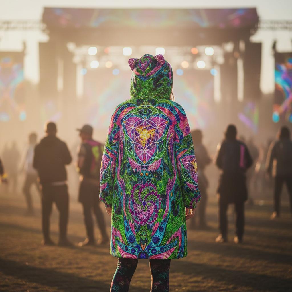 Hooded Blanket w/ Ears | Psy Tribal Shroom