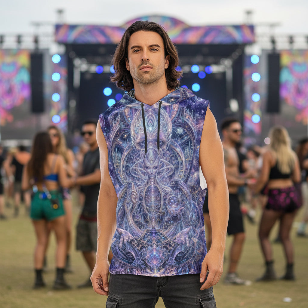 Galactic Alien Oracle Men’s Sleeveless Hoodie