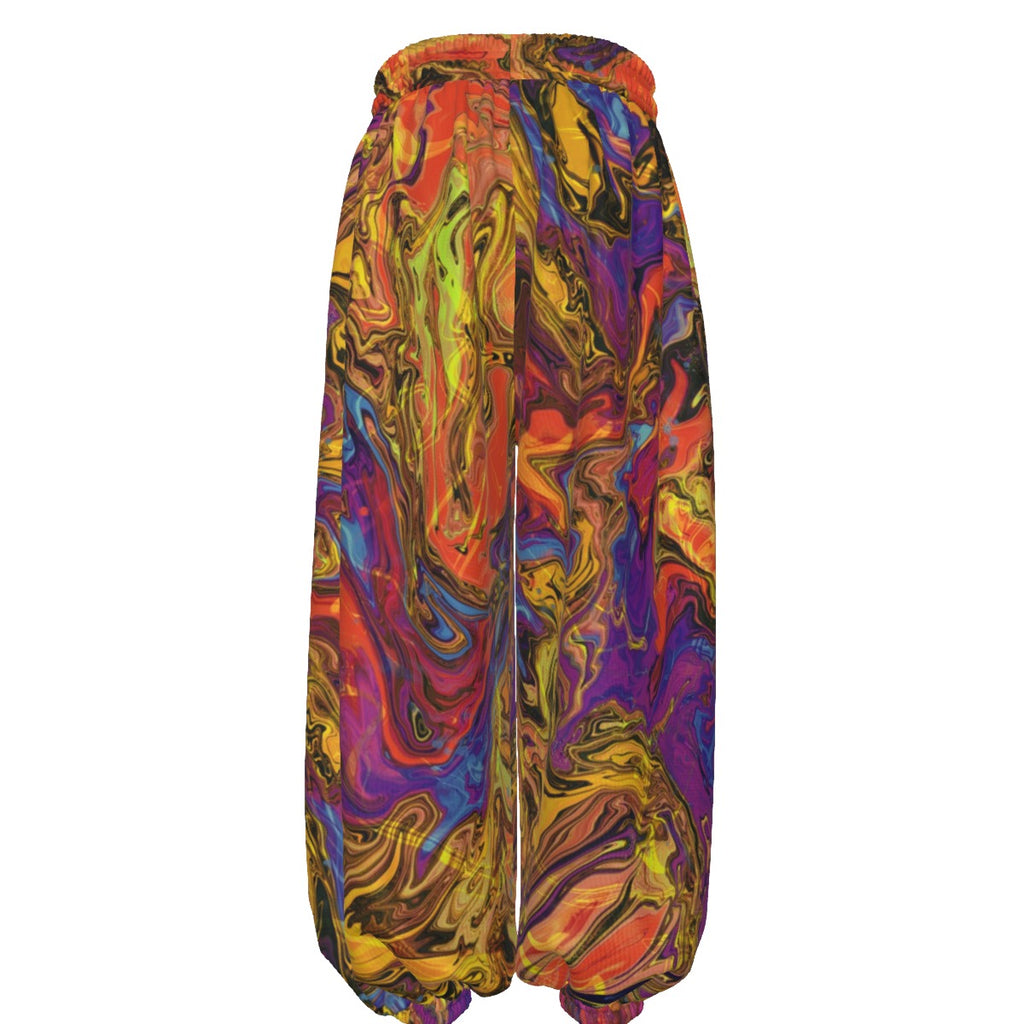 Liquid Fire men's festival pants back view with flowy harem fit