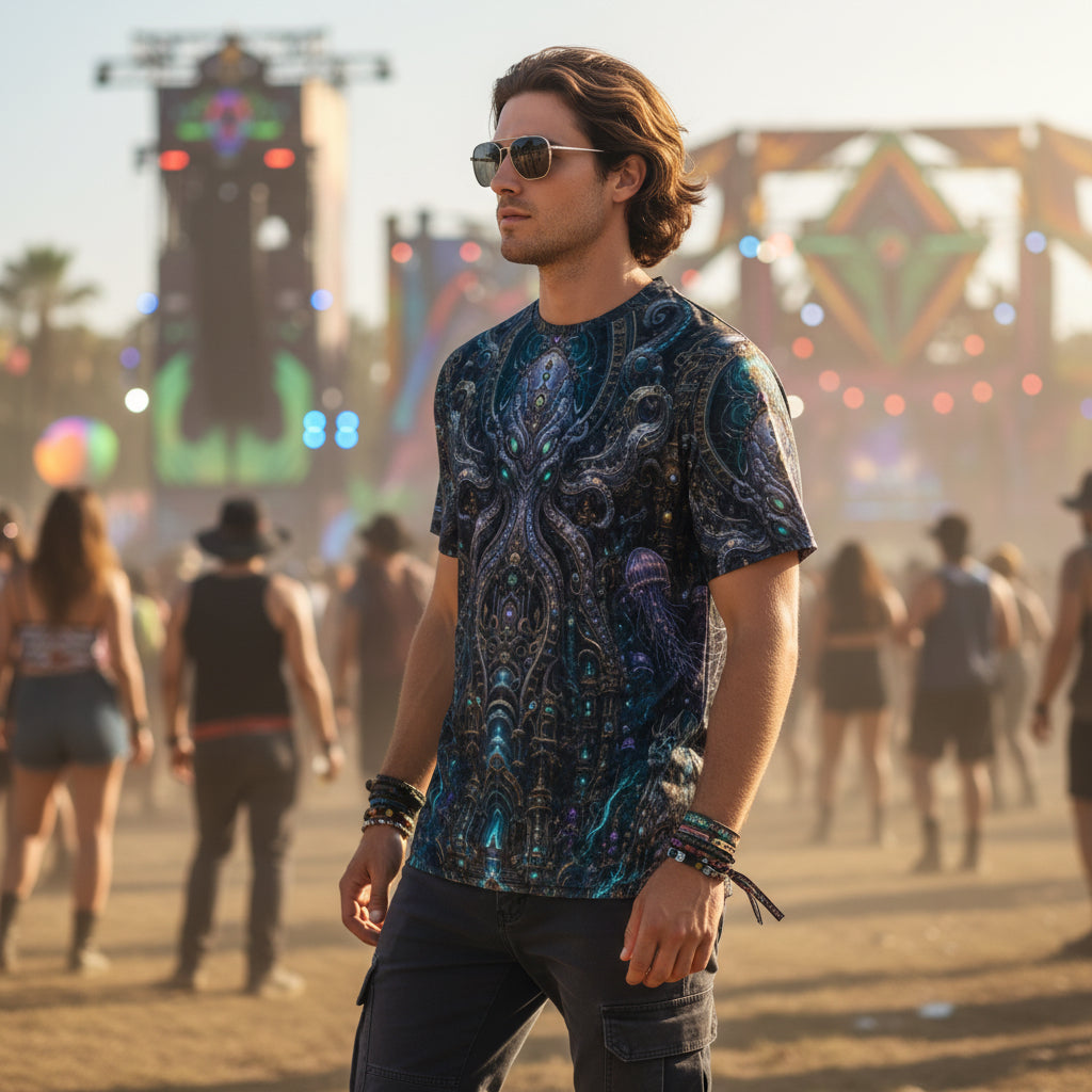 Crushed Velvet T-Shirt | Mechanical Kraken