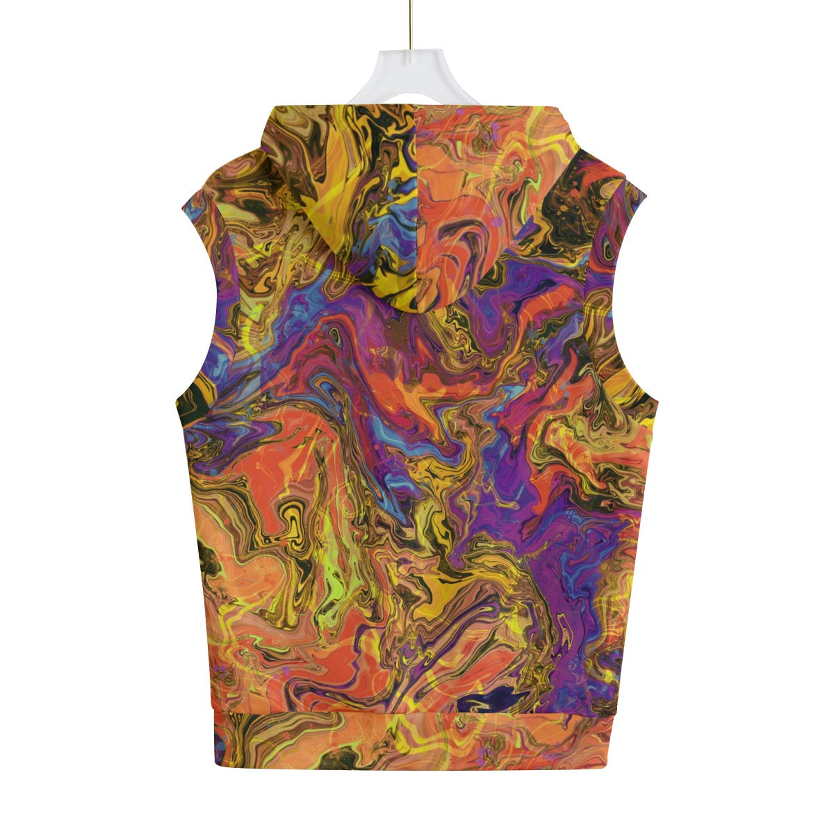 Liquid Fire Cotton Sleeveless Pullover Hoodie Vest