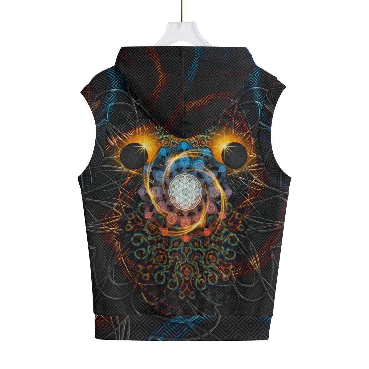 Solar Eclipse Cotton Sleeveless Pullover Hoodie Vest