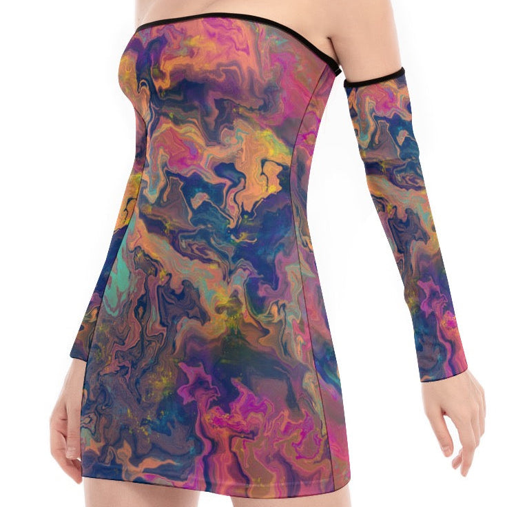 Lace-Up Tube Dress | Liquified Abyss