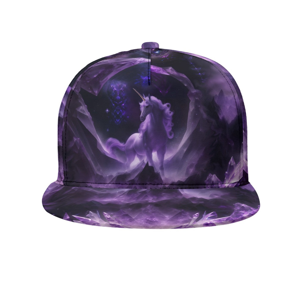 Amethyst Crystal Unicorn Snapback Hat