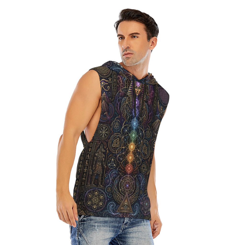 All-Over Print Men’s Sleeveless Pullover Hoodie