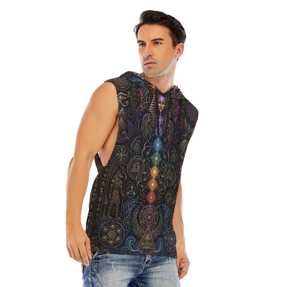 All-Over Print Men’s Sleeveless Pullover Hoodie