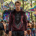Crushed Velvet Hoodie | Crimson Fenrir