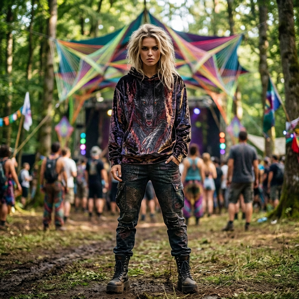 Crushed Velvet Hoodie | Crimson Fenrir