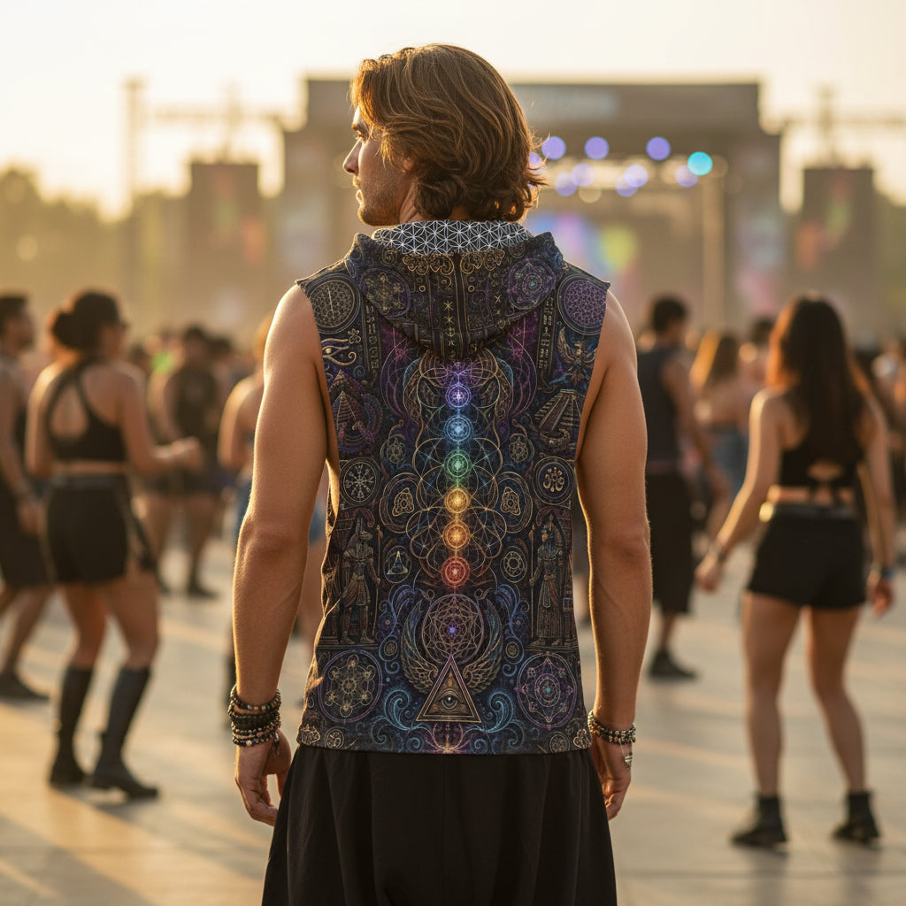 Mystical Egyptian Men's Sleeveless Hoodie