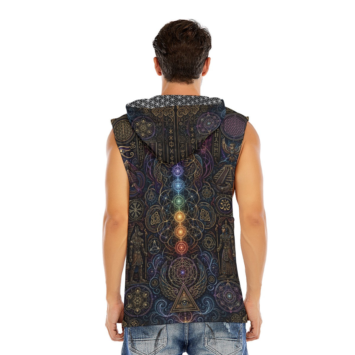 All-Over Print Men’s Sleeveless Pullover Hoodie