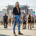 Dreamweaver Men's Festival Leggings front view with rave tights
