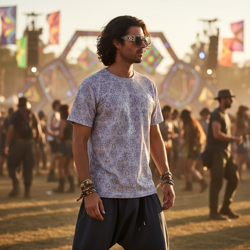 Crushed Velvet T-Shirt | White Fractal Bubble