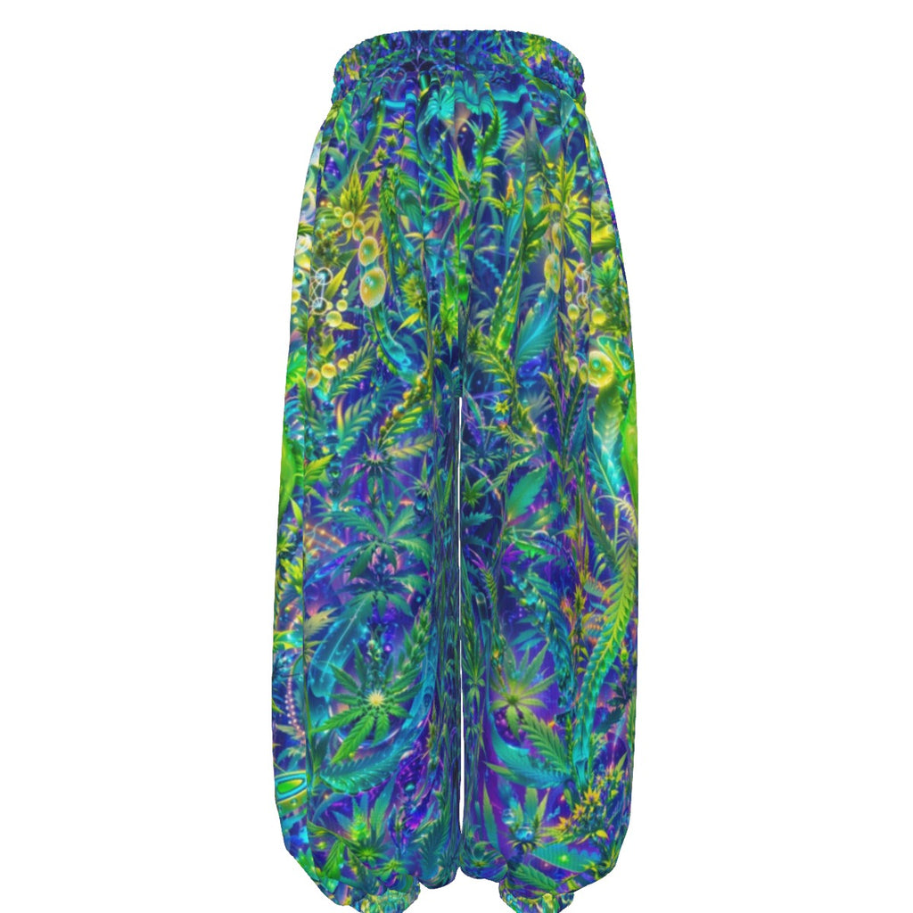 Alien Wizard Stoner men's festival pants back view with flowy harem fit
