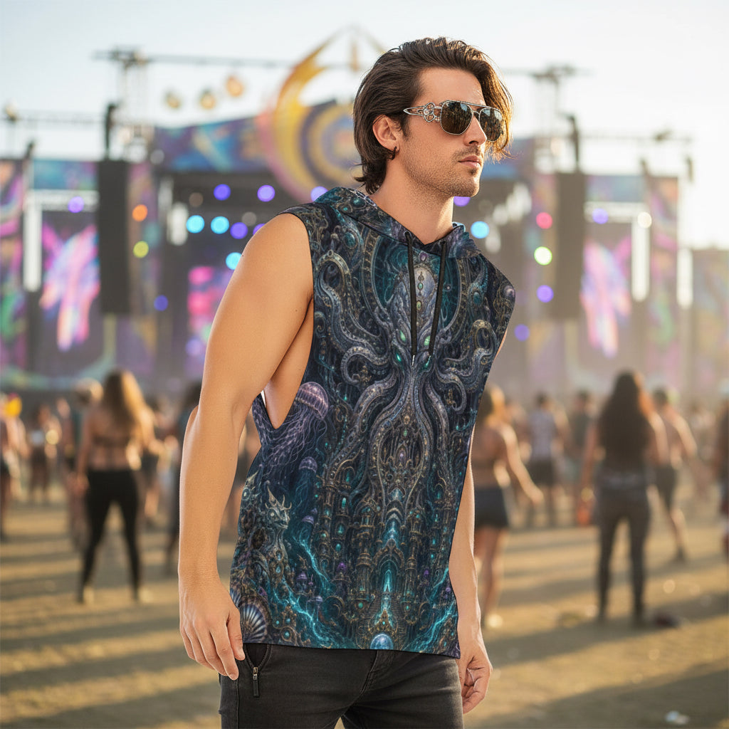 Mechanical Kraken Men’s Sleeveless Hoodie