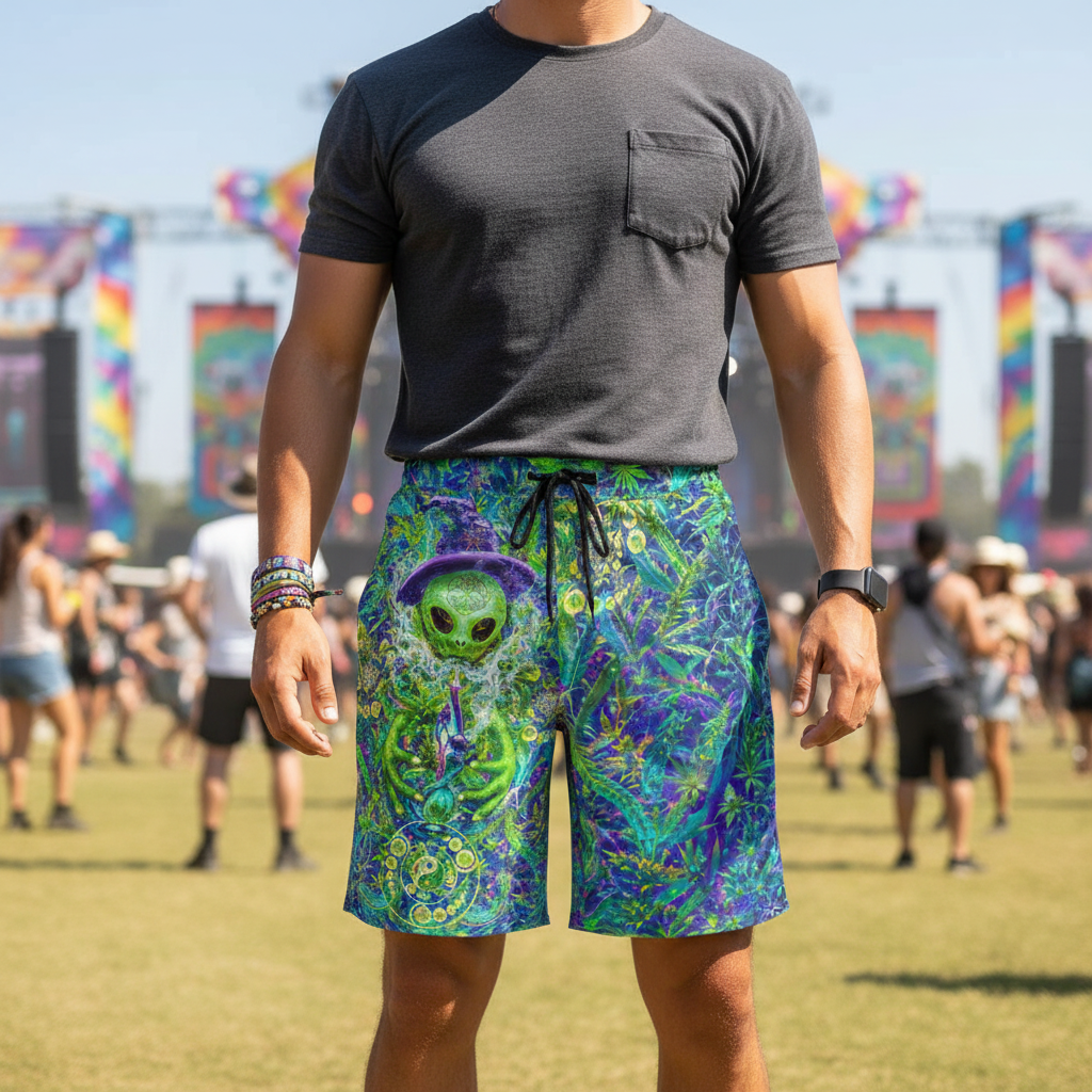 Alien Wizard Stoner Unisex Cotton Shorts