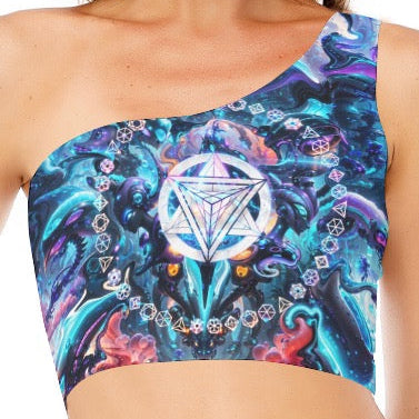 One-Shoulder Cropped Top | Alien Cyber Punk Mech