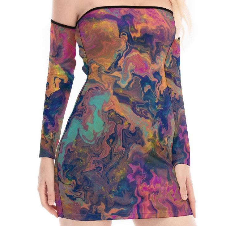 Lace-Up Tube Dress | Liquified Abyss