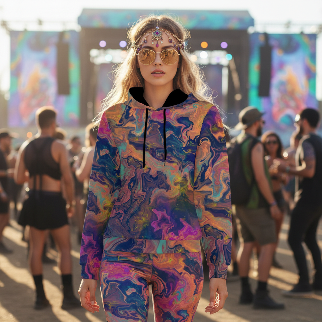 Liquified Abyss Unisex Cotton Pullover Hoodie