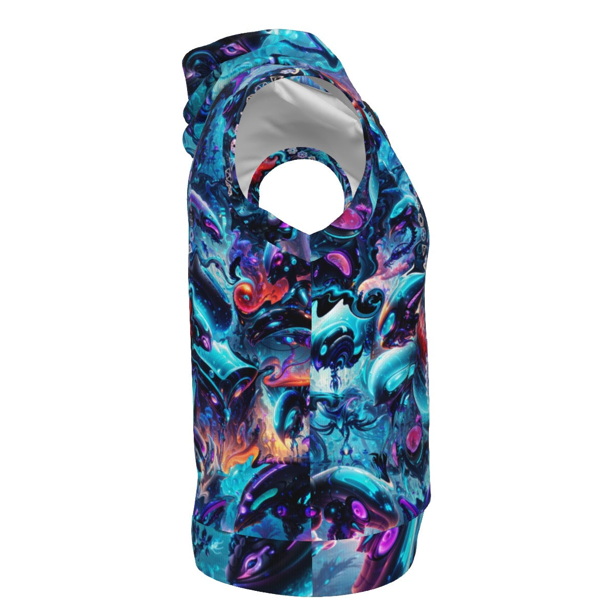 Alien Cyber Punk Mech Cotton Sleeveless Pullover Hoodie Vest