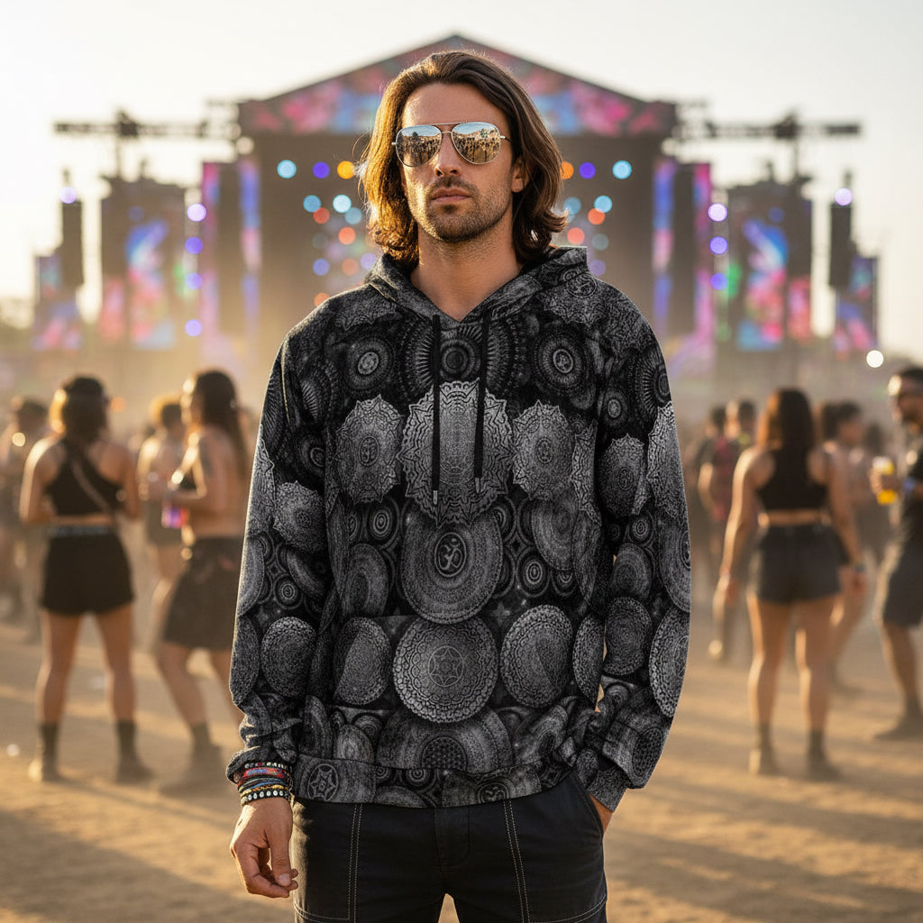 Crushed Velvet Pullover Hoodie | Void Mandala