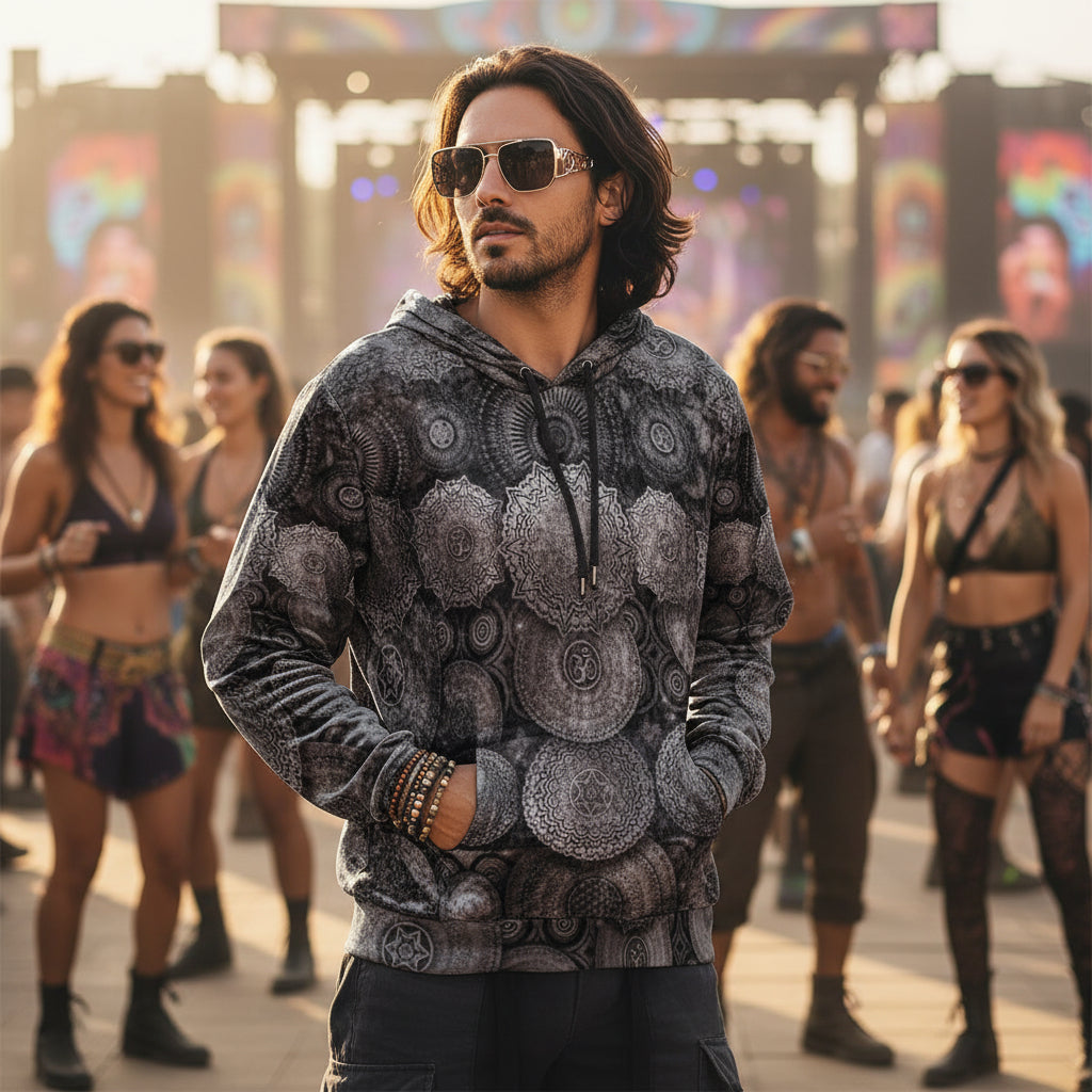Crushed Velvet Pullover Hoodie | Void Mandala