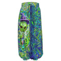 Alien Wizard Stoner men's lantern pants front view with psychedelic festival print