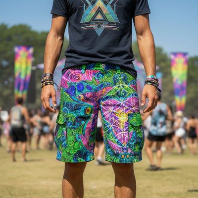 Psy Tribal Mushroom Men's Cargo Shorts