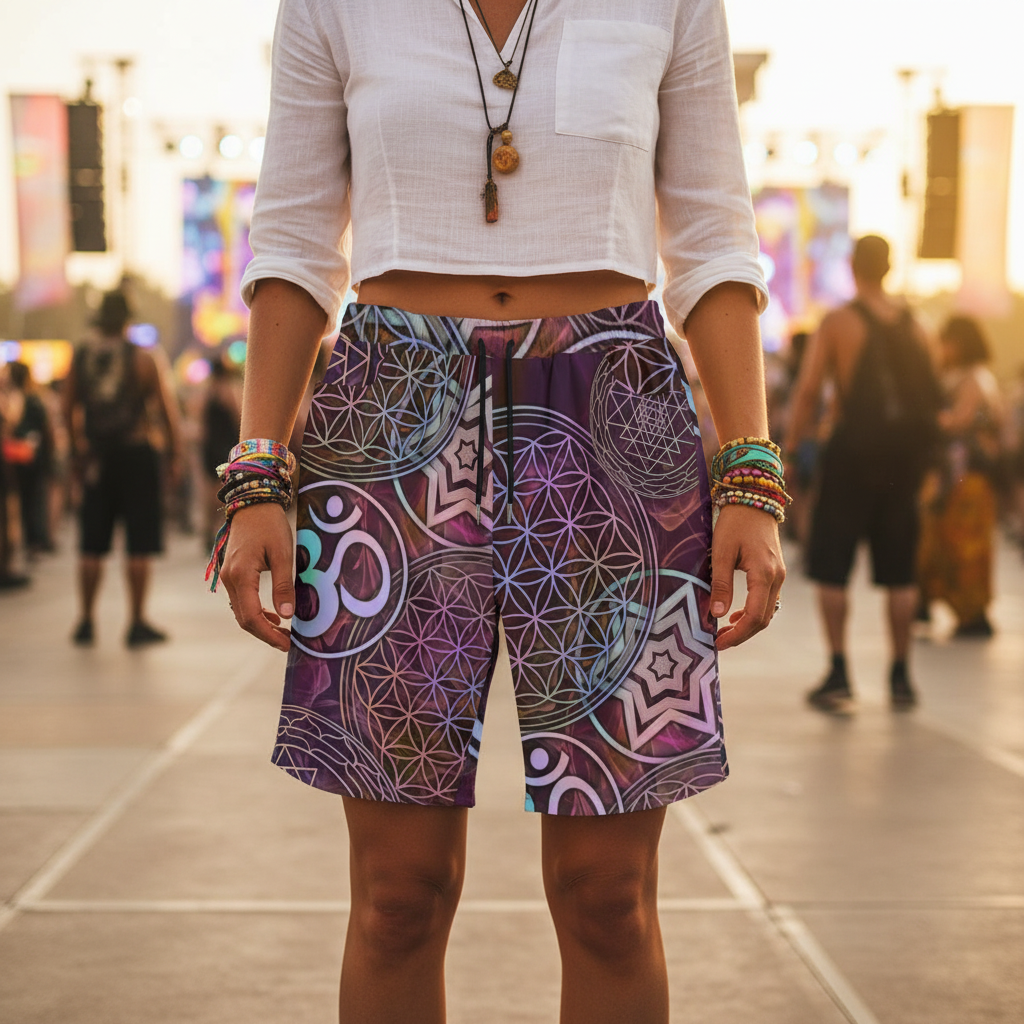 Sacred Geo Unisex Cotton Shorts