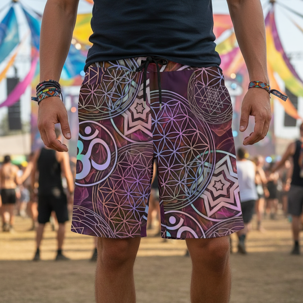 Sacred Geo Unisex Cotton Shorts