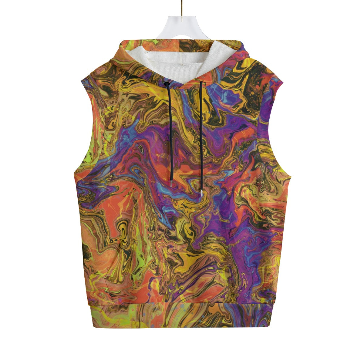 Liquid Fire Cotton Sleeveless Pullover Hoodie Vest