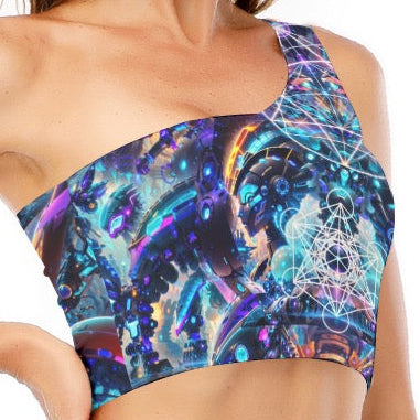 One-Shoulder Crop Top | Cyber Punk Mech