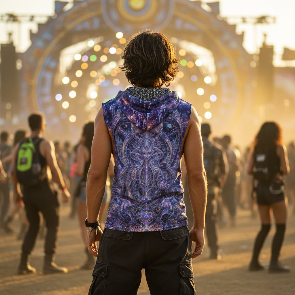 Galactic Alien Oracle Men’s Sleeveless Hoodie