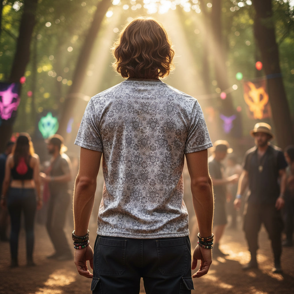 Crushed Velvet T-Shirt | White Fractal Bubble
