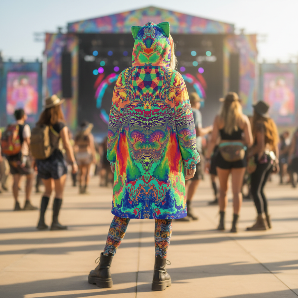 Hooded Blanket w/ Ears | Acid Melt