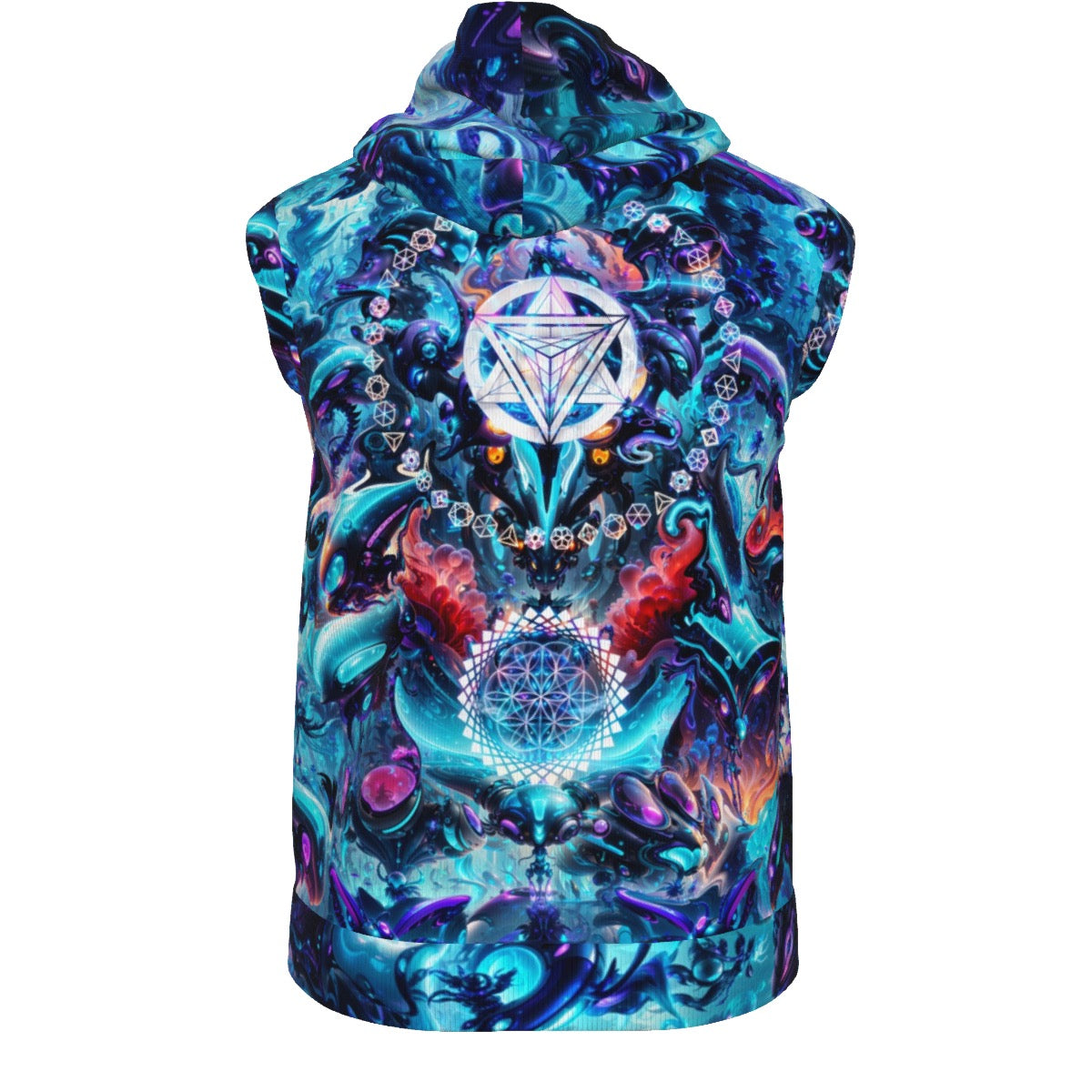 Alien Cyber Punk Mech Cotton Sleeveless Pullover Hoodie Vest