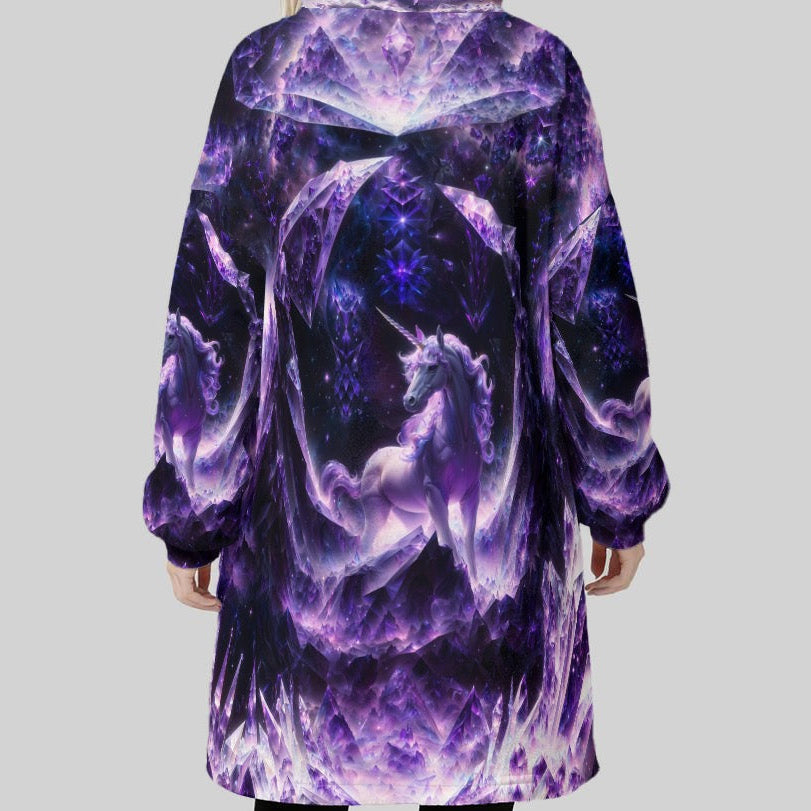 Hooded Blanket w/ Ears | Amethyst Unicorn