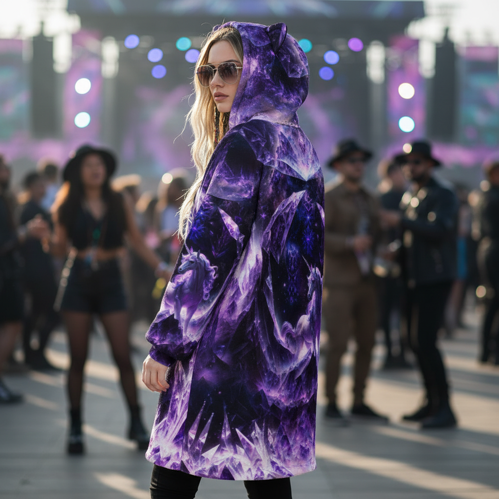 Hooded Blanket w/ Ears | Amethyst Unicorn