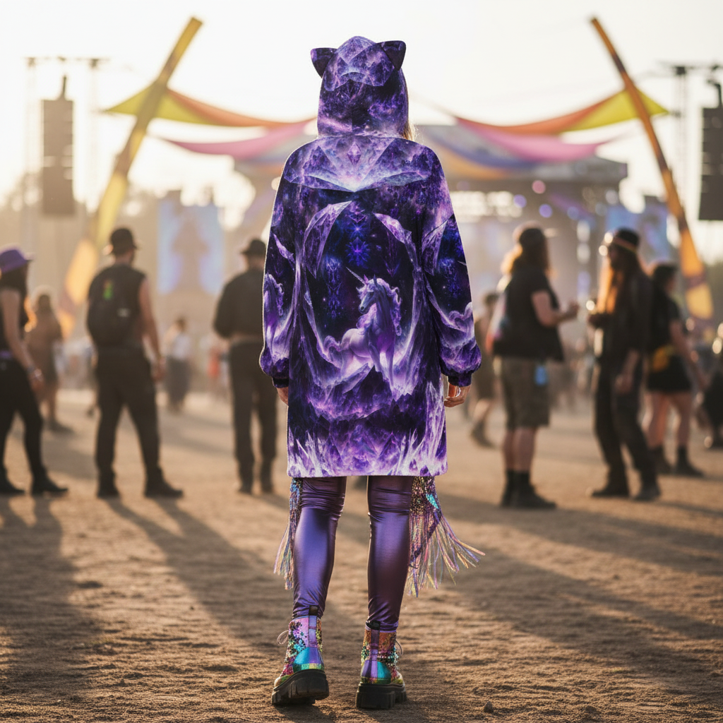 Hooded Blanket w/ Ears | Amethyst Unicorn