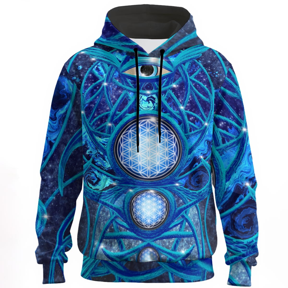 Mystic Eye Blue Unisex Cotton Pullover Hoodie