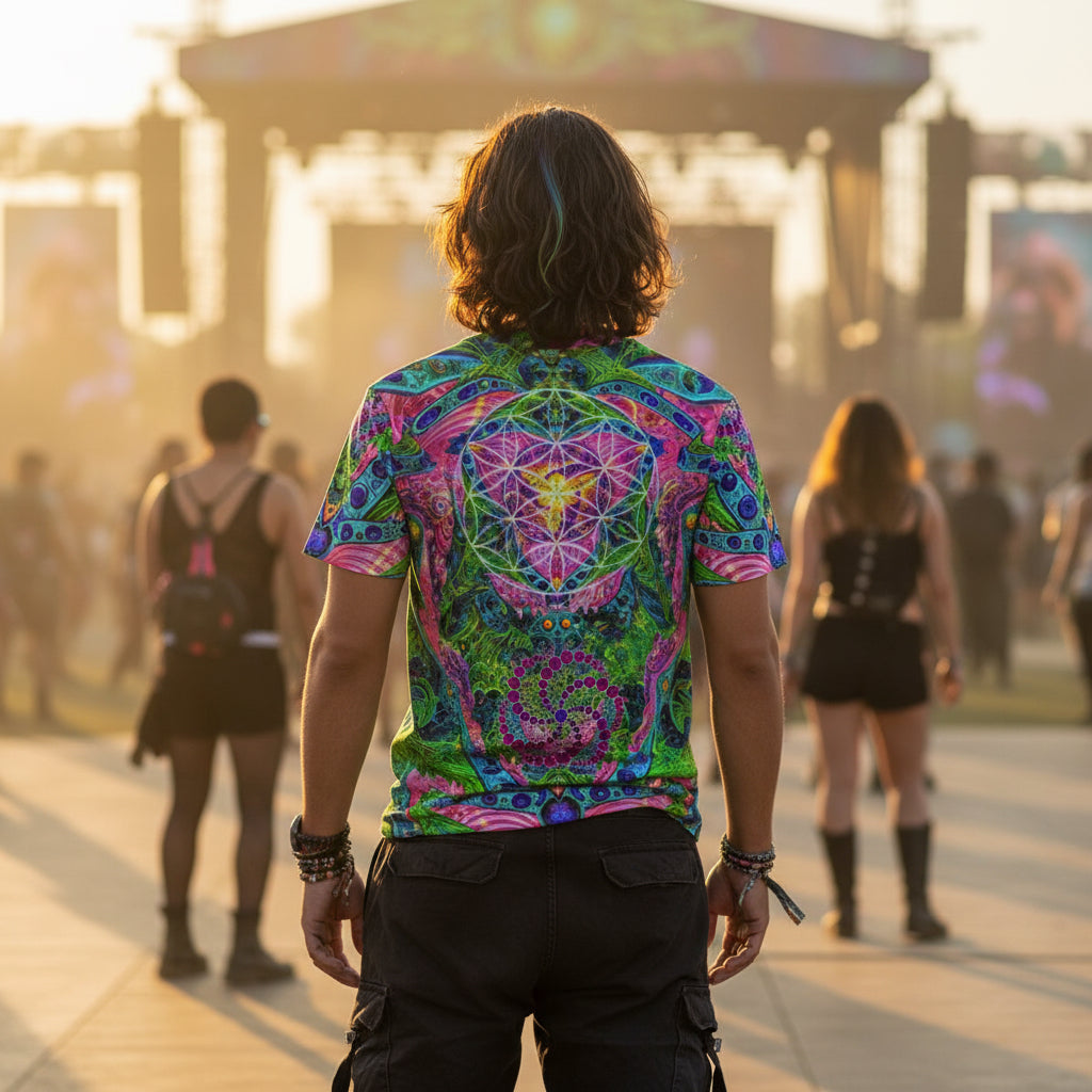 Psy Tribal Shroom Cotton T-Shirt