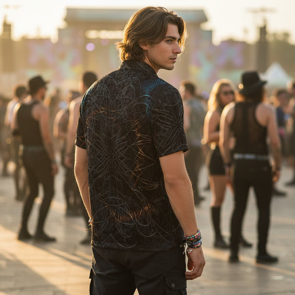Crushed Velvet Polo Shirt | Solar Eclipse