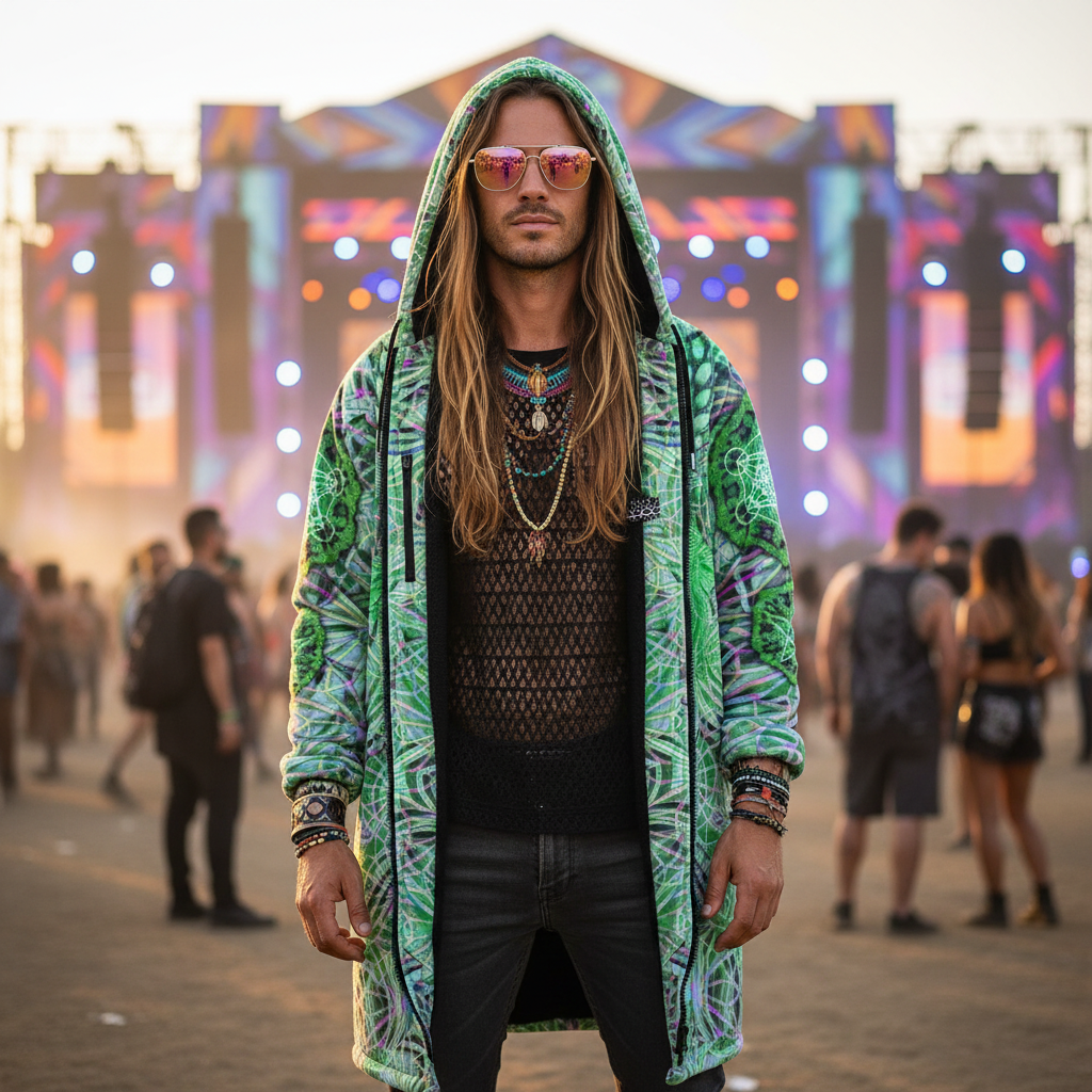 Angel Catcher Light Green Men's Festival Cloak