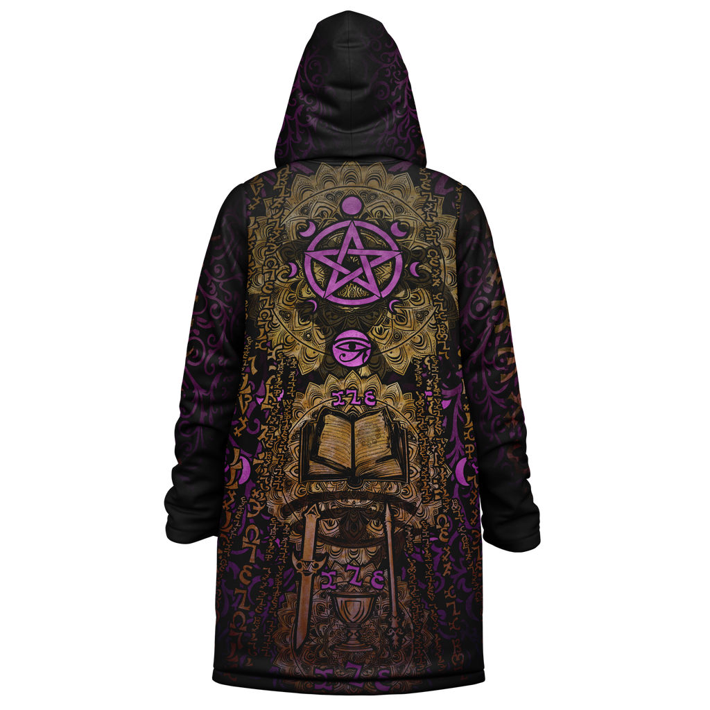 Enochian Vision Pink Women's Festival Cloak detail view with statement outerwear