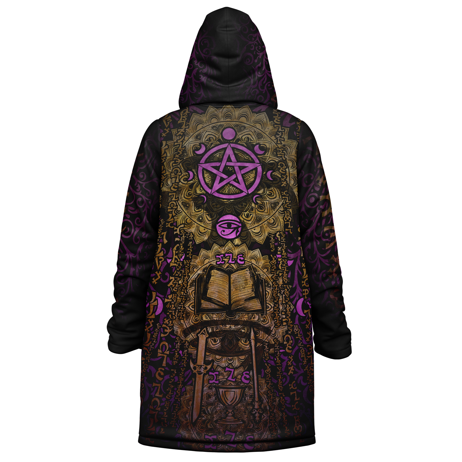 Enochian Vision Pink Women's Festival Cloak detail view with statement outerwear