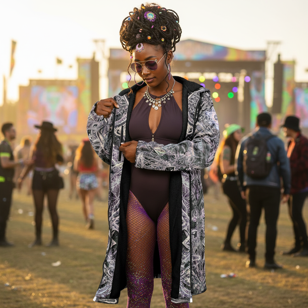 Cosmic Cross Silver Women's Festival Cloak
