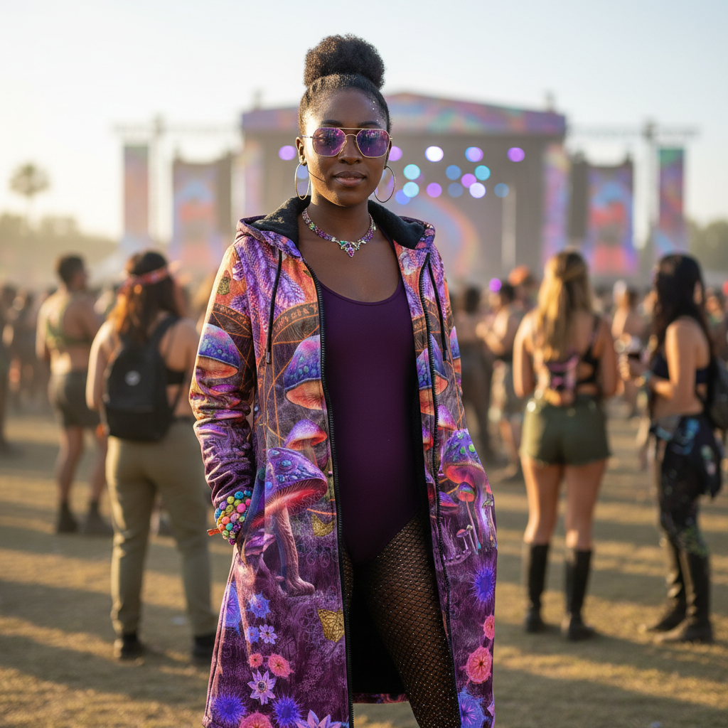 Shroom Rx Pink Women's Festival Cloak